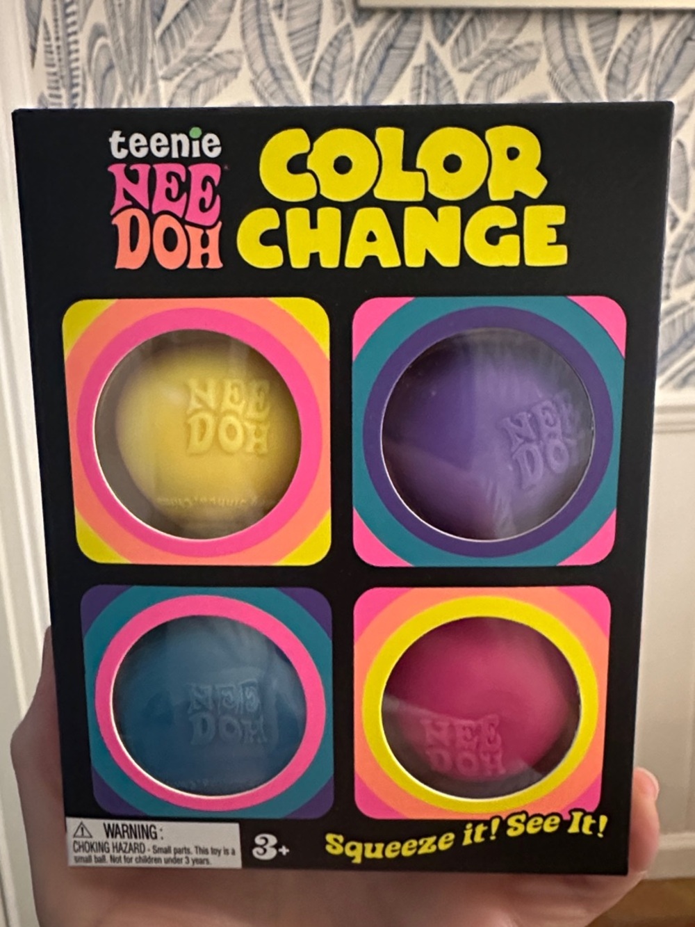 Schylling Teenie NeeDoh Color Change Stress Balls - Yellow, Purple, Blue, Pink
